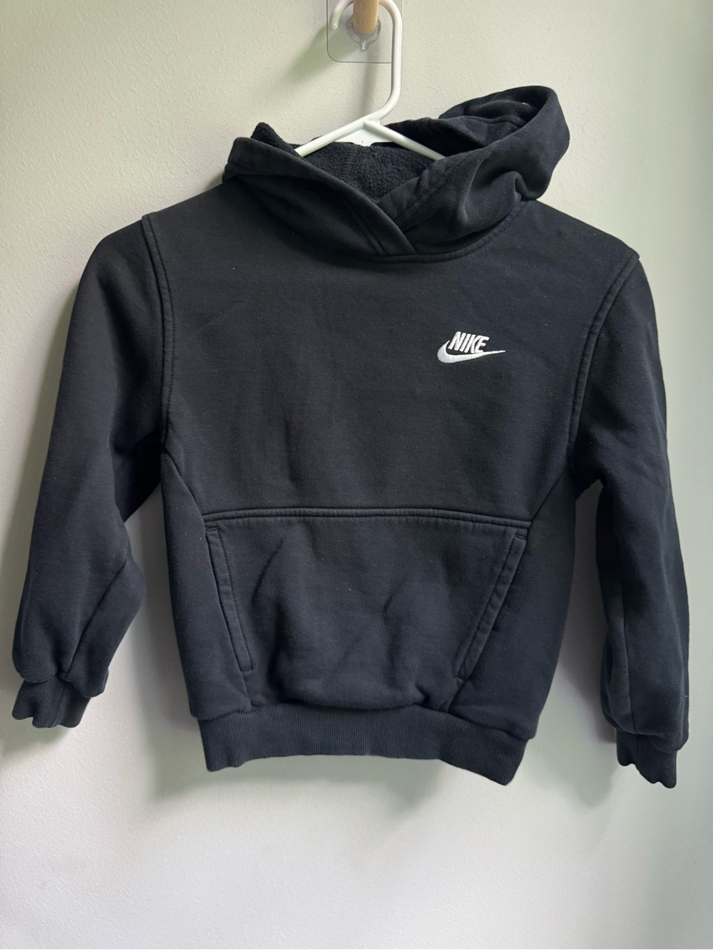 Nike Black Kids Pullover Hoodie with White Logo Back2School